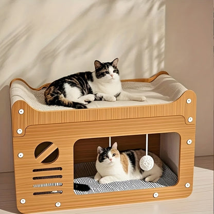 2-in-1 Wall Cat Bed and Scratching Post-2